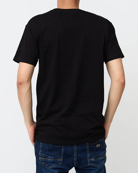 Men's black t-shirt with the print - Clothing