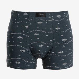 Men's gray boxer shorts with white patterns - Underwear