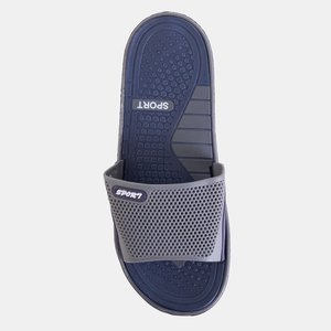 Men's gray flip-flops with navy blue element Smorts - Footwear