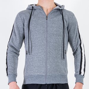 Men's gray warm hoodie - Clothing