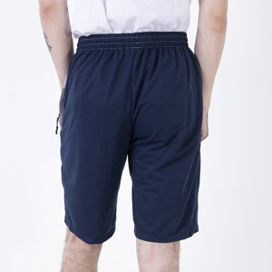 Men's navy blue striped shorts - Clothing