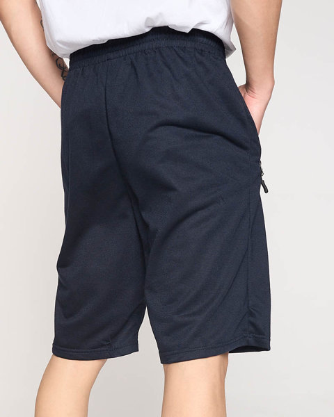 Men's navy blue sweat shorts - Clothing