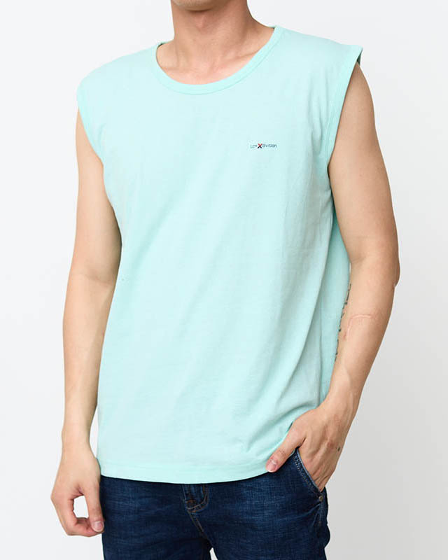 Men's sleeveless mint t-shirt - Clothing