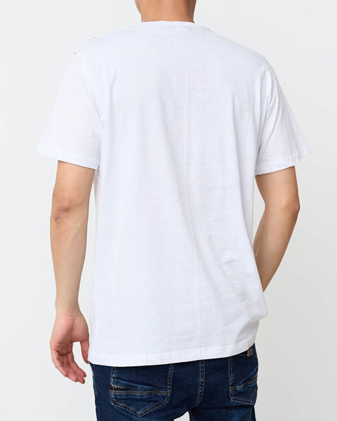 Men's white t-shirt with print - Clothing