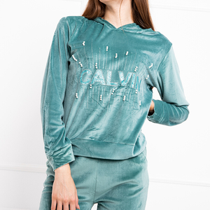 Mint sweatshirt set with print - Clothing