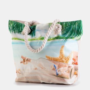 Multicolored beach bag with holiday print - Accessories