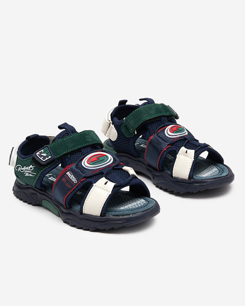Navy blue and green boys' sandals with Velcro Roser-Footwear