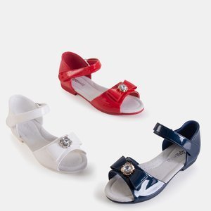 Navy blue children's sandals with a Albina bow - Footwear