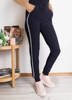 Navy blue treggings with stripes - Clothing