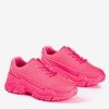 Neon pink women's sneakers on a massive Lera sole - Footwear 1