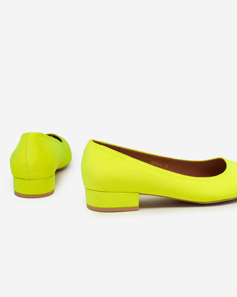 Neon yellow pumps with flat heels Czinni- Footwear