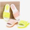Neon yellow quilted Pixa slippers - Footwear 1