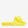 Neon yellow slippers with a bow Sabella - Footwear