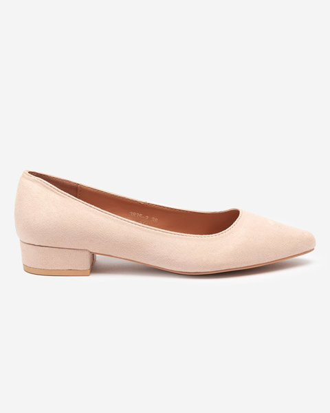 OUTLET Beige pumps with flat heels Czinni- Shoes