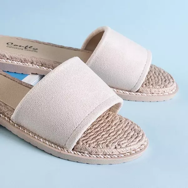 OUTLET Beige women's Ysia slippers - Footwear
