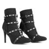 OUTLET Black boots with a decorated Lourdett upper - Footwear
