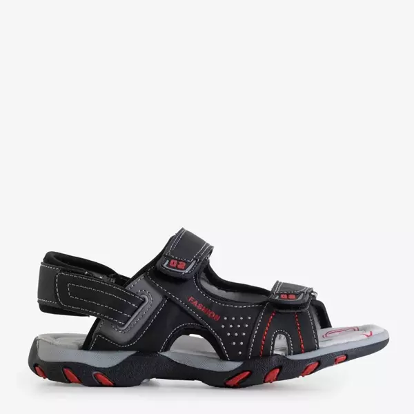 OUTLET Black boys' sandals with Velcro Mediu - Footwear