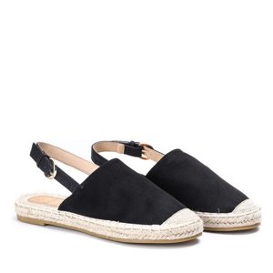 OUTLET Black espadrilles with eco - suede with an open heel Daisy - Shoes