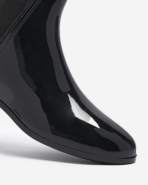OUTLET Black lacquered women's wellingtons Seris - Footwear