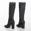 OUTLET Black mid-calf boots on a higher post Perlova - Footwear