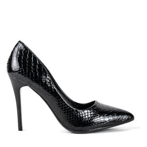 OUTLET Black pumps on a heel a'la snakeskin Sao Paulo - Footwear