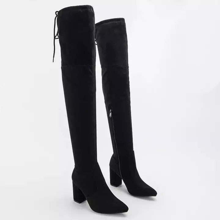 OUTLET Black women's boots on the Pyvera post - Footwear