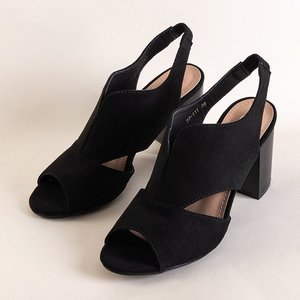 OUTLET Black women's eco-suede sandals on the Luvenia post - Footwear