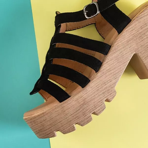 OUTLET Black women's high-heeled sandals Tamianka - Footwear