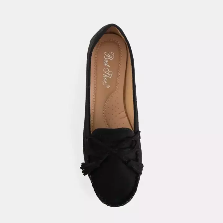 OUTLET Black women's loafers with a bow and Igeli fringes - Footwear