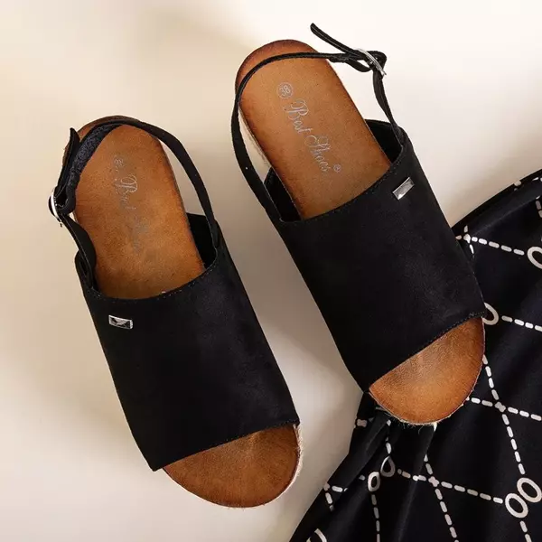 OUTLET Black women's sandals on the Kirala platform - Footwear