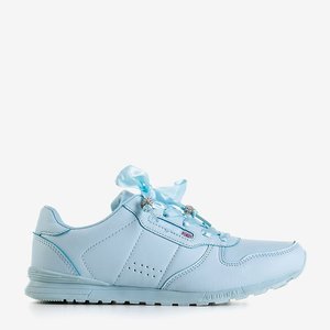 OUTLET Blue women's sports shoes with a Melitta ribbon tied - Footwear