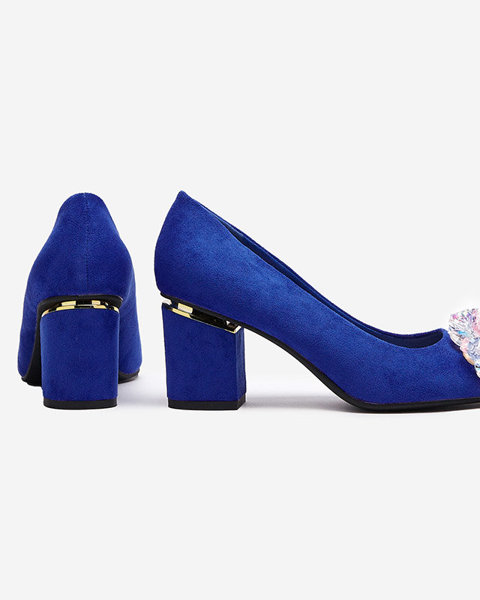 OUTLET Cobalt women's pumps with colorful crystals Xitas - Footwear
