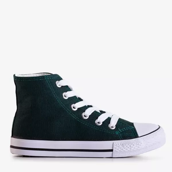 OUTLET Dark green children's high sneakers Wikitoria - Footwear