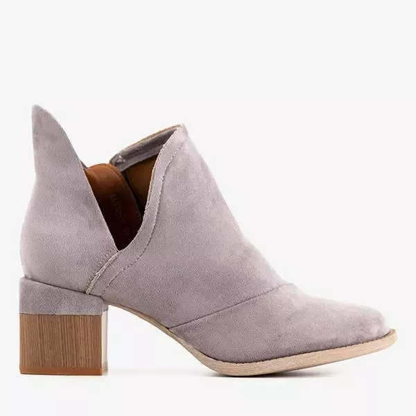 OUTLET Gray women's boots on the Jeneuer post - Footwear