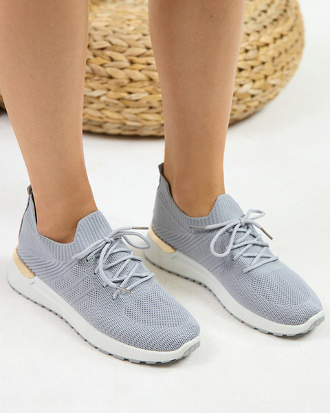 OUTLET Gray woven sports shoes for women Ferroni - Footwear