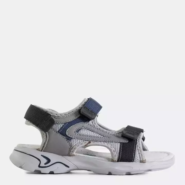 OUTLET Grey boys' turbo velcro sandals - Footwear