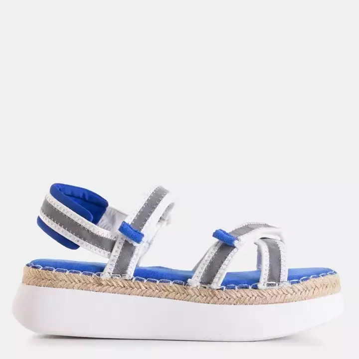 OUTLET Ladies' cobalt sandals with reflective inserts Kollin - Footwear