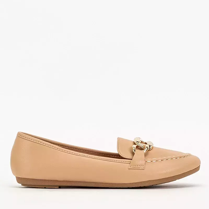 OUTLET Light brown women's eco leather moccasins Zolli- Footwear