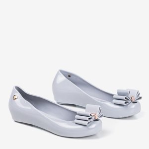 OUTLET Light gray melissa decorated with a Tyrika bow - Shoes