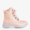 OUTLET Light pink children's lace-up boots from Tanzania - Footwear