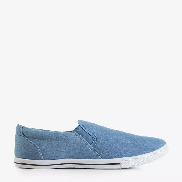 OUTLET Men's blue denim sneakers slip on Orian - Footwear