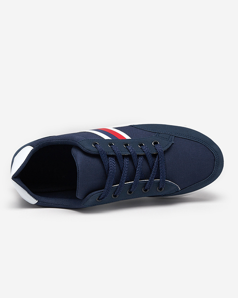 OUTLET Navy blue men's sports shoes Jerek sneakers - Footwear