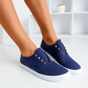 OUTLET Navy blue sneakers with studs Odila - Footwear