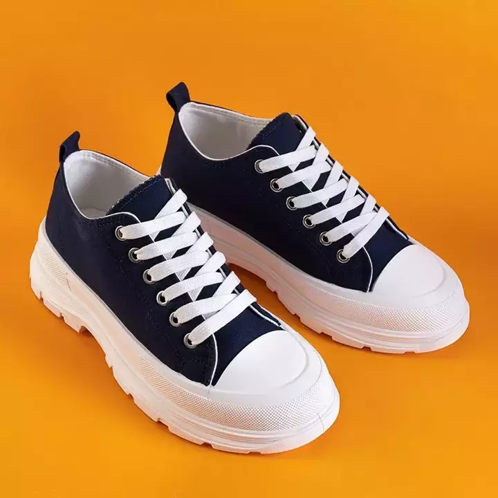 OUTLET Navy blue women's sports half shoes Weneri - Footwear
