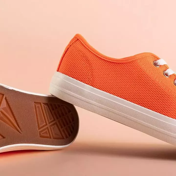 OUTLET Neon orange women's sneakers Vatoa - Footwear