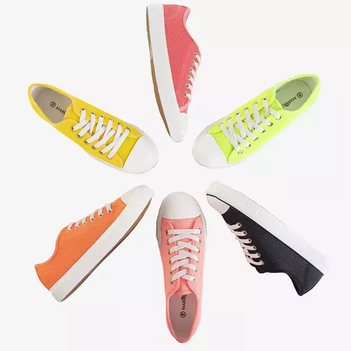 OUTLET Neon orange women's sneakers Vatoa - Footwear