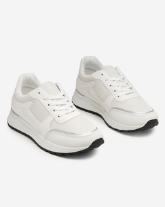 OUTLET Pastel women's white sports shoes by Delani - Footwear