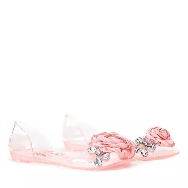OUTLET Pink transparent melissa with decorations Malia - Footwear