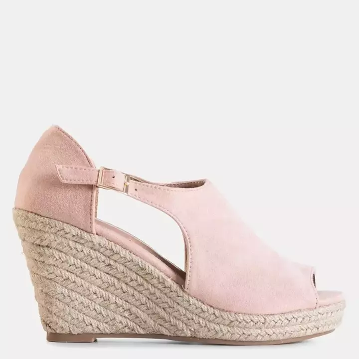 OUTLET Pink women's wedge sandals Lusia - Shoes