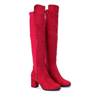 OUTLET Red, long boots with cubic zirconia Meg- Shoes